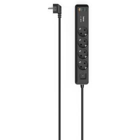 Hama Power Strip 4-FOLD USB-C/A 65W PD Switch 1.4 M Black/Grey