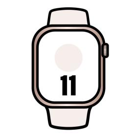 Apple Watch Series 11/ GPS/ Cellular/ 42mm/ Oro Rosa/ Correa Deportiva Rosa Rubor (M/L)