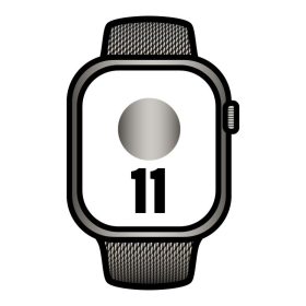 Apple Watch Series 11/ GPS/ Cellular/ 42mm/ Titanio Negro Pizarra/ Correa Negra/ Pizarra Milanese Loop