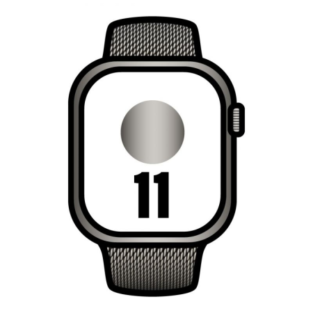 Apple Watch Series 11/ GPS/ Cellular/ 42mm/ Titanio Negro Pizarra/ Correa Negra/ Pizarra Milanese Loop