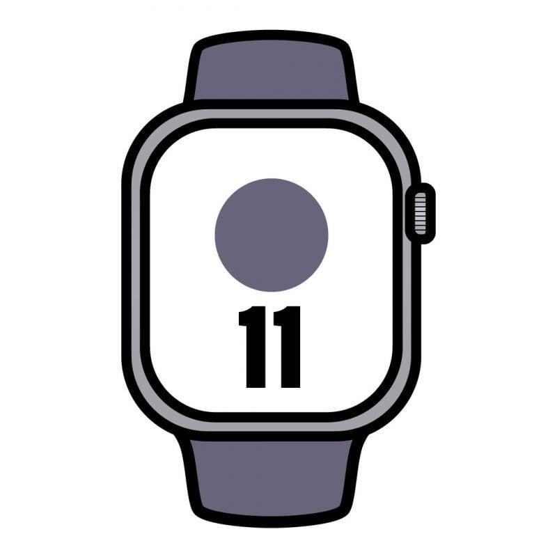 Apple Watch Series 11/ GPS/ Cellular/ 42mm/ Plata/ Correa Deportiva Púrpura (M/L)