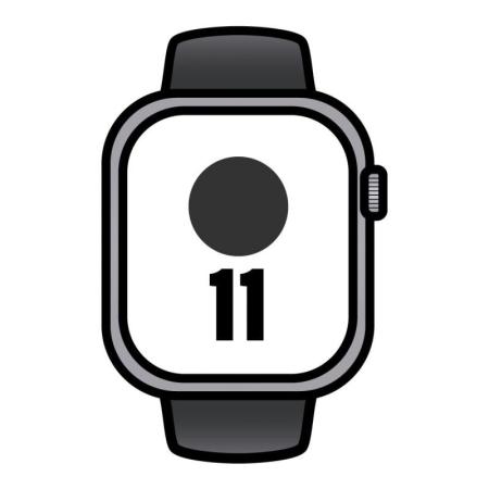 Apple Watch Series 11/ GPS/ Cellular/ 46mm/ Aluminio Gris Espacial/ Correa Deportiva Negra S/M