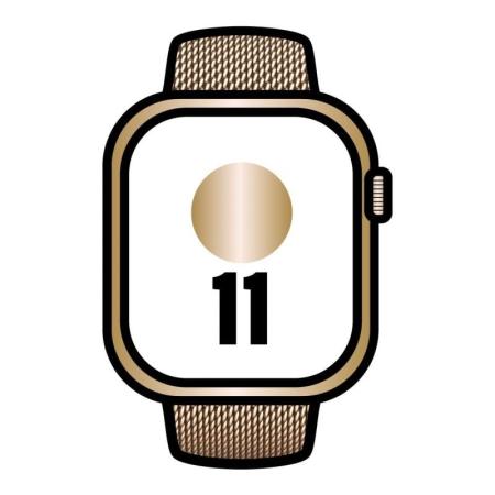 Apple Watch Series 11/ GPS/ Cellular/ 46mm/ Titanio Dorado/ Correa Milanese Dorada Loop M/L