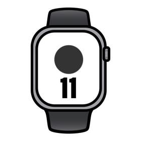 Apple Watch Series 11/ GPS/ 42mm/ Gris espacial/ Correa Deportiva Negra (M/L)