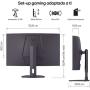 Monitor Gaming Curvo LG UltraGear 32G600A-B 31.5'/ QHD/ 1ms/ 180Hz/ VA/ Regulable en altura/ Negro