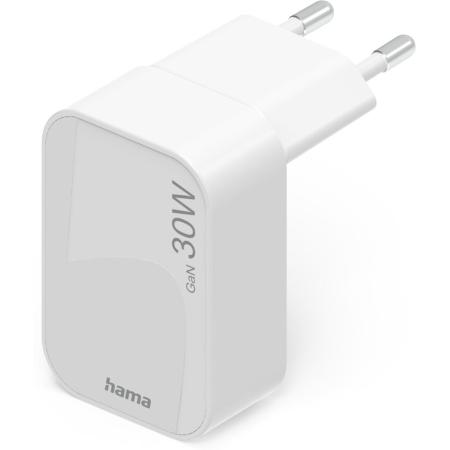Hama Fast Charger Gan 1X USB-C Collapsible Mini-Charger PD 30 W White