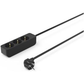 Hama Power Strip 3-FOLD w/ Extra Aanraakbeveiliging 1.4 M Black