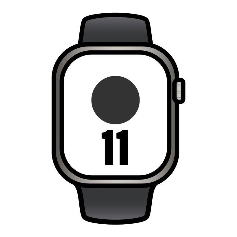 Apple Watch Series 11/ GPS/ Cellular/ 42mm/ Titanio Natural/ Correa Deportiva Negra (S/M)