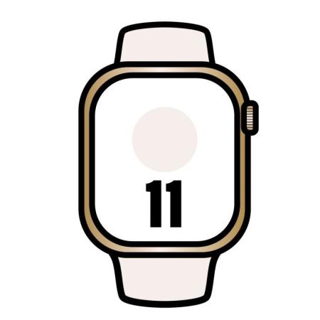 Apple Watch Series 11/ GPS/ Cellular/ 42mm/ Titanio Dorado/ Correa Deportiva Rosa Rubor (S/M)