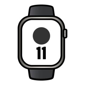 Apple Watch Series 11/ GPS/ Cellular/ 46mm/ Titanio Negro Pizarra/ Correa Deportiva Negra S/M