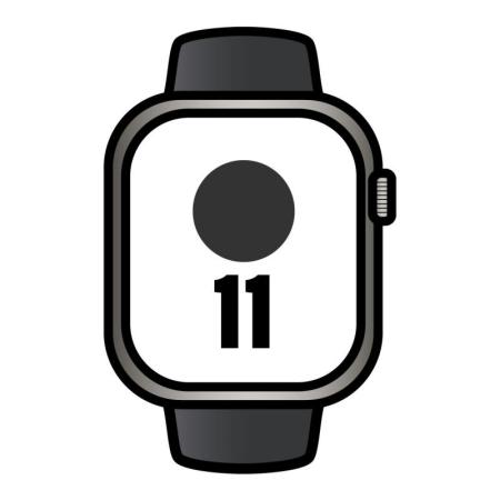 Apple Watch Series 11/ GPS/ Cellular/ 46mm/ Titanio Negro Pizarra/ Correa Deportiva Negra S/M