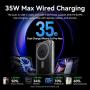 Powerbank 10000mAh Vention FKHH0/ 35W/ Wireless/ Gris/ Incluye Cable USB TIpo-C