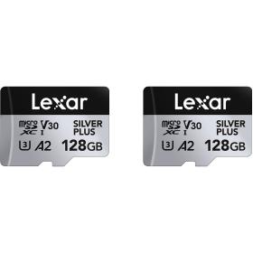 Lexar MicroSDXC Silver Plus UHS-1 128GB V30 R205/W100MB/s - 2pack