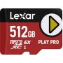 Lexar MicroSD Express 7.1 Play Pro 512GB Up To R900/W600MB/s (104MB/s w/ UHS-I)