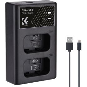 K&amp;F Concept Dual Battery-Charger For NP-FW50 w/ USB-C