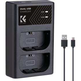 K&amp;F Concept Dual Battery-Charger For LPE6NH w/ USB-C