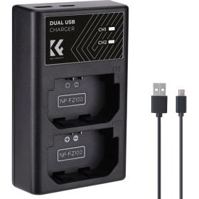 K&amp;F Concept Dual Battery-Charger For NP-FZ100 w/ USB-C