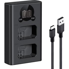 K&amp;F Concept NP-FW50 Dual Battery-Charger USB-C w/ Display