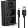 K&amp;F Concept NP-FZ100 Dual Battery-Charger USB-C w/ Display