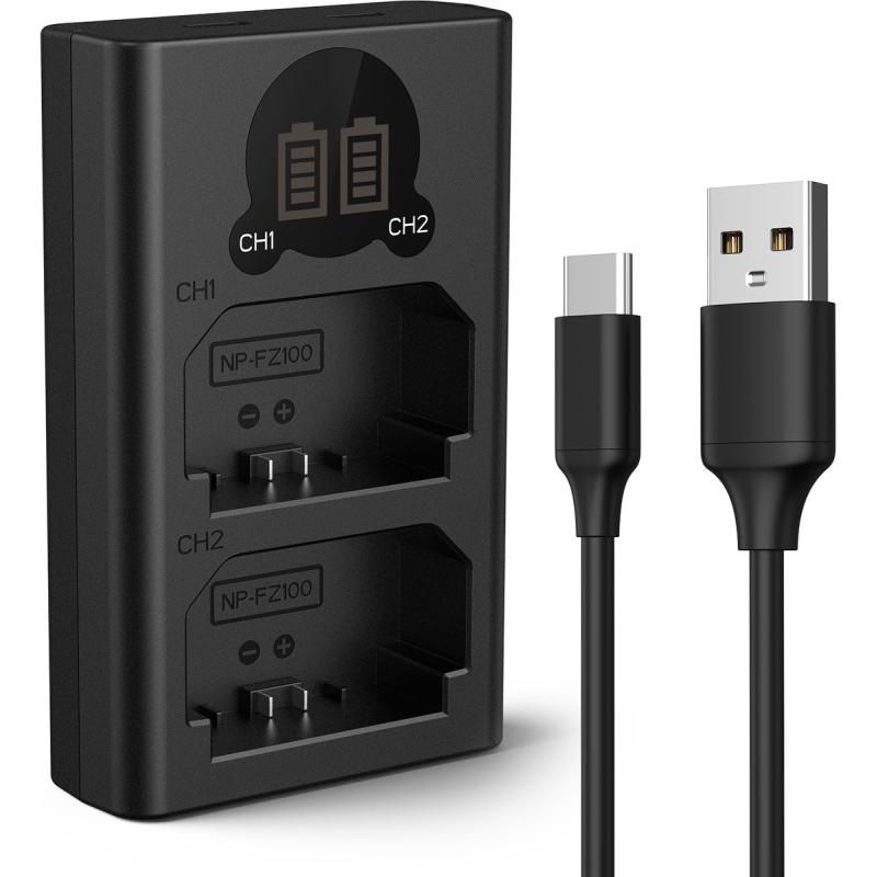 K&amp;F Concept NP-FZ100 Dual Battery-Charger USB-C w/ Display