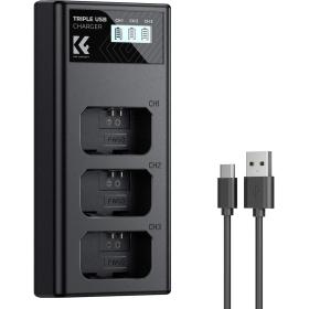 K&amp;F Concept NP-FW50 Triple Battery-Charger USB-C Display