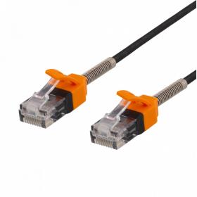 Deltaco Gaming CAT6a Cable w/ Spring Strain Relief 1m - Black/Orange