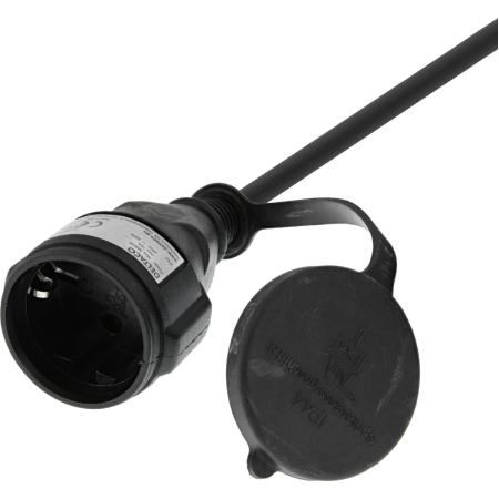 Deltaco Extension Cable Buitengebruik Geaard IP44 20 M - Black