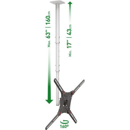 Barkan Ceiling Bracket 13 inch - 75 INCH/33cm -191cm -Flat/Curved TV - Rotatable