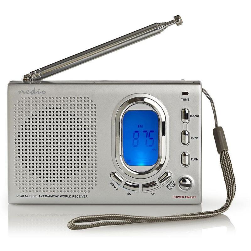 Nedis Wereldradio Portable Model FM / SW Battery Powered 1.5 W Grey