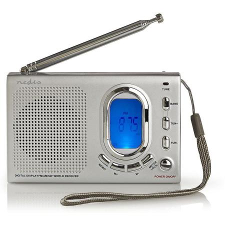 Nedis Wereldradio Portable Model FM / SW Battery Powered 1.5 W Grey