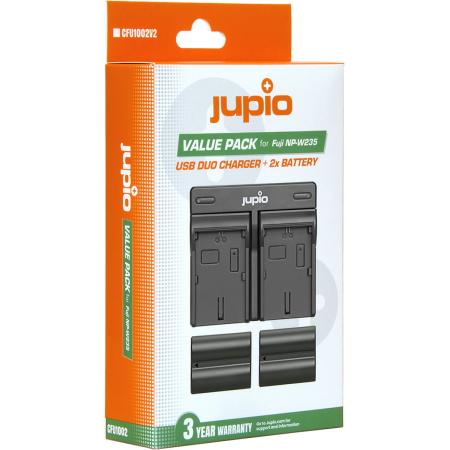 Jupio Value Pack: 2X Battery NP-W235 + USB Dual Charger