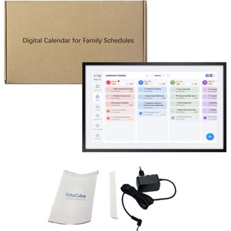 Benel Fotocube 3-IN-1 Digital Photo Frame w/ Calendar PW156-CA Black 15.6 inch