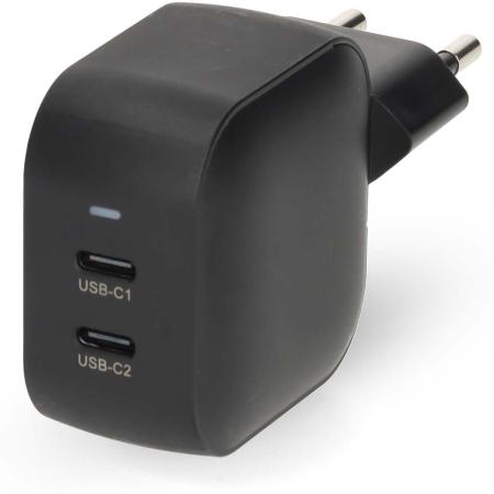 Nedis Charger | 35 W | Gan | Outputs:2 | 2X USB-C | Black