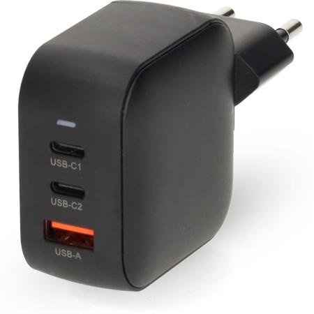 Nedis Charger | 70 W | Fast Charge | Outputs: 3 | USB-A / 2X USB-C | Black