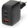 Nedis Charger | 70 W | Fast Charge | Outputs: 3 | USB-A / 2X USB-C | Black