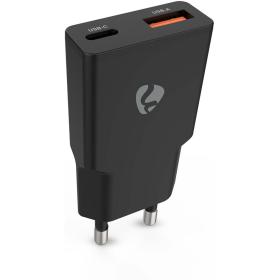 Nedis Charger | 20 W | Gan | PD3.0 | Outputs 2 | USB-A / USB-C | Black