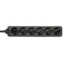 Deltaco Power Strip Geaard - 6-FOLD - 6XCEE 7/3 1XCEE 7/7 - 10 Meter - Black