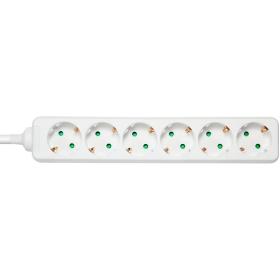 Deltaco Power Strip Geaard - 6-FOLD - 6XCEE 7/3 1XCEE 7/7 - 5 Meter - White