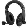 Deltaco Stereo Headset USB Over-Ear Microphone BULK - Black