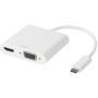 Deltaco USB-C Docking Station HDMI/VGA/USB-C 100W USB-C PD 3.0 - White