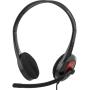 Deltaco Stereo Headset On-Ear Microphone 1X 3.5mm 4-PIN - Black/Red