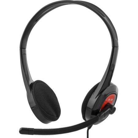 Deltaco Stereo Headset On-Ear Microphone 1X 3.5mm 4-PIN - Black/Red