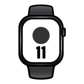 Apple Watch Series 11/ GPS/ 42mm/ Negro Azabache/ Correa Deportiva Negra (M/L)