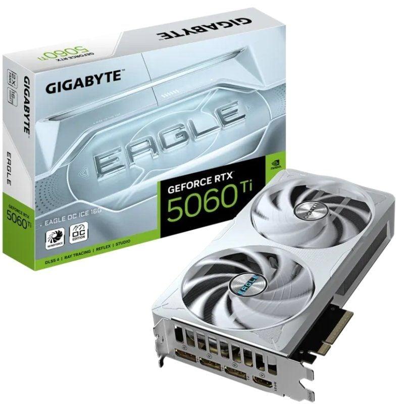 Tarjeta Gráfica Gigabyte GeForce RTX 5060 Ti Eagle OC ICE/ 16GB GDDR7