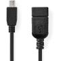 Nedis USB-Adapter|Mini 5-PIN Male USB-A Female|480 Mbps|0.20 M | Round | Black