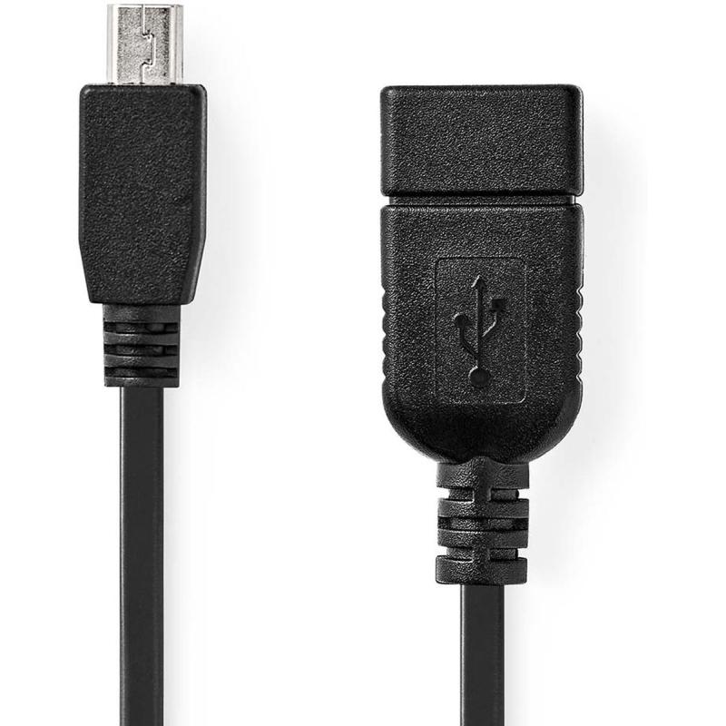 Nedis USB-Adapter|Mini 5-PIN Male USB-A Female|480 Mbps|0.20 M | Round | Black