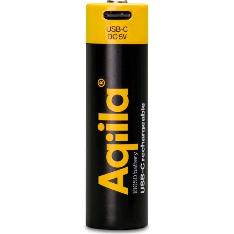Aqiila Rechargable 18650 Battery USB-C Lithium 3.7V/2000mAh