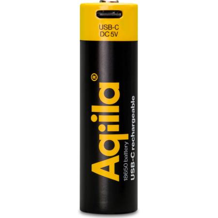 Aqiila Rechargable 18650 Battery USB-C Lithium 3.7V/2000mAh