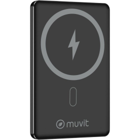 Powerbank 5000mAh Muvit For Change MCCHP0009/ 20W/ Wireless/ Negra/ Incluye Cable USB Tipo-C