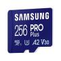 Tarjeta de Memoria Samsung PRO Plus 2023 256GB microSD XC/ Clase 10/ 180MBs